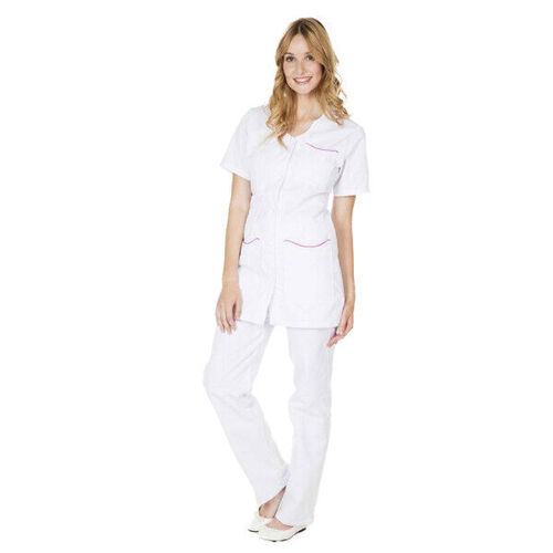 TUNIQUE LAURIE MC PC BLANC/FUSCHIA  LONG 80CM