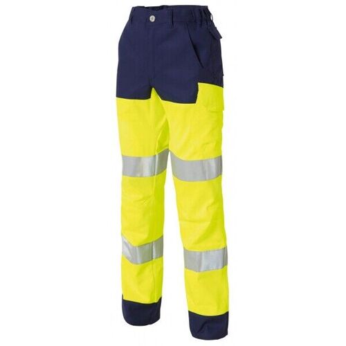PANTALON ETE  HV LUCK LIGHT VERY LIGHT JAUNE/MARINE 235G REF.0464