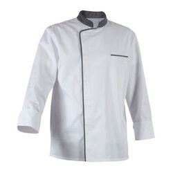 VESTE CUISINE ENERGY PC ML BLANCHE PAREMENT GRIS