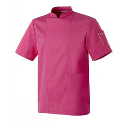 VESTE CUISINE NERO PC MC FUSCHIA