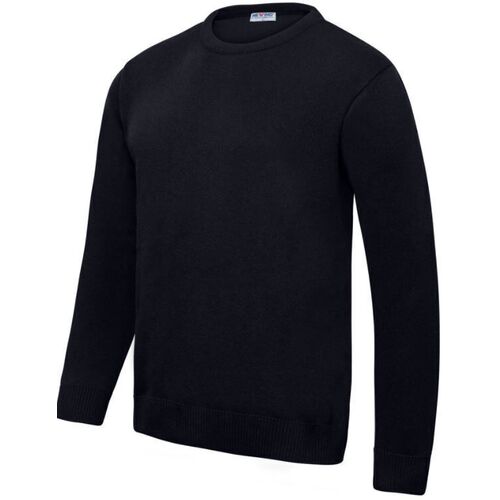 PULL HIVER UNI MARINE COL ROND LAINE/ACRYL RENFORT COUDE + EPAULE