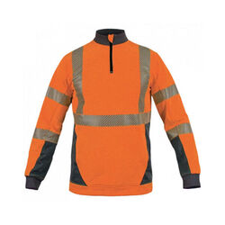 SWEAT DARWIN  HV ORANGE  BDES SEGMENTEES  100% POLYESTER 300GR REF.SWEATDARW2OG