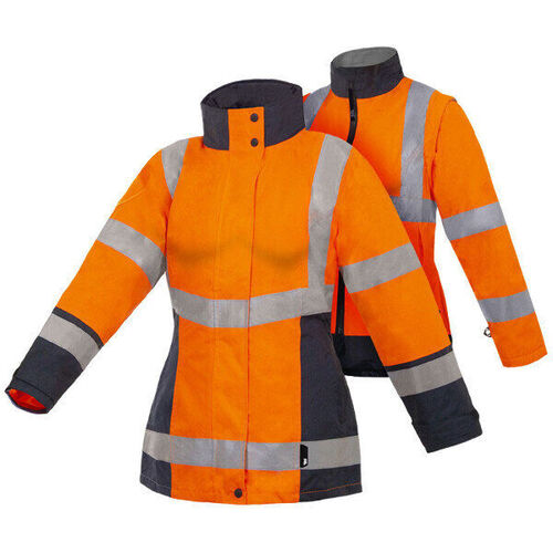 PARKA FEMME CALIFORNIA 4EN1 AVEC GILET FROID ORANGE/MARINE