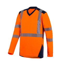 T SHIRT ML BALI  HV EN20471 CL2 100% POLYESTER140GR ORANGE/MARINE REF/9M