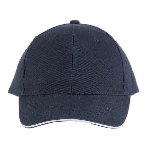 CASQUETTE KARIBAN ORLANDO MARINE LISERE BLANC COTON BROSSE R&eacute;f : KP011