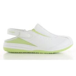 SABOT MICROFIBRE SOUPLE CARINNE/IRIS BLANC/VERT REF.LGN