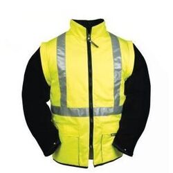 GILET MATELASSE MAELIS B  MANCHES AMOVIBLES HV JAUNE/MARINE REF.235 C/B