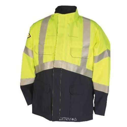 BLOUSON SILVER HV JAUNE/MARINE MULTIRISQUES 350 gr R&eacute;f.9272