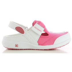 SABOT CUIR SOUPLE ANAIS/ALIZA BRIDE ARRIERE BLANC/FUSCHIA