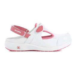 CHAUSSURE CARLY/CARIN CUIR SOUPLE A BRIDE BLANC/FUSCHIA REF FUX