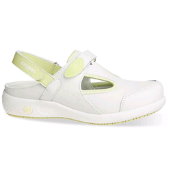 CHAUSSURE CARLY/CARIN CUIR SOUPLE A BRIDE BLANC/VERT REF.LGN