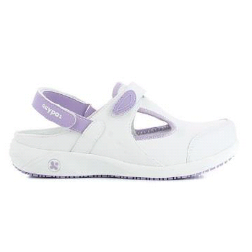 CHAUSSURE CARLY/CARIN CUIR SOUPLE A BRIDE BLANC/LILAS REF.LIC