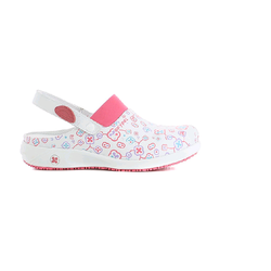 SABOT DORIA/DANY CUIR SOUPLE A BRIDE BLANC/FLEUR R&eacute;f : FLR