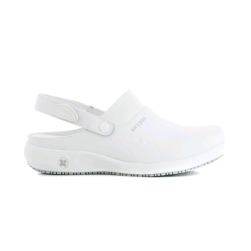 SABOT DORIA CUIR SOUPLE A BRIDE BLANC/ARGENT R&eacute;f :MUG