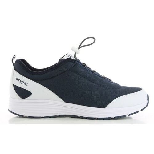 BASKET A LACET MAUD NON SECU BLANC/MARINE  REF.NAV