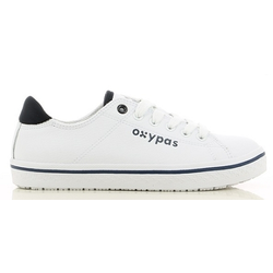 BASKET PAOLA FEMME CUIR BLANC/MARINE OXYPAS REF.NAV