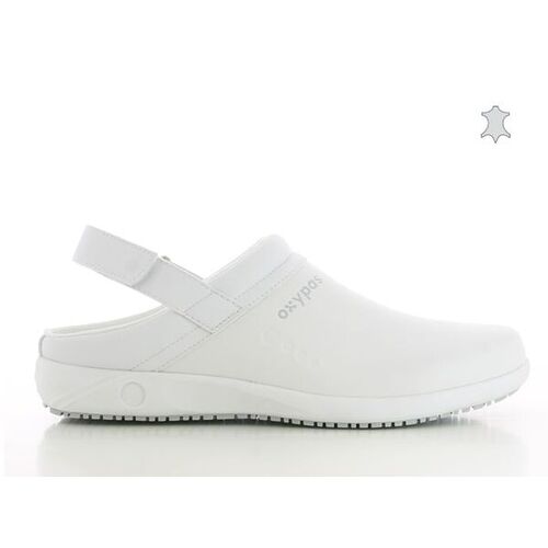 SABOT HOMME CUIR REMY A BRIDE BLANC REF.WHT