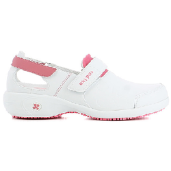 CHAUSSURE SALMA/SAMANTHA CUIR SOUPLE A BRIDE  BLANC /FUSCHIA  REF.FUX