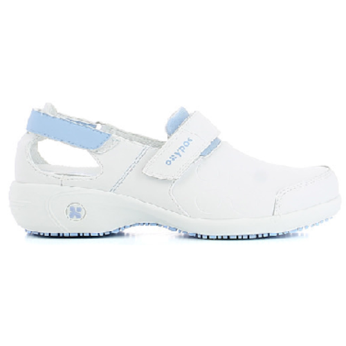 CHAUSSURE SALMA/SAMANTHA CUIR SOUPLE A BRIDE  BLANC /CIEL REF.LBL