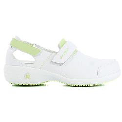 CHAUSSURE SALMA/SAMANTHA CUIR SOUPLE A BRIDE  BLANC /VERT   REF.LGN
