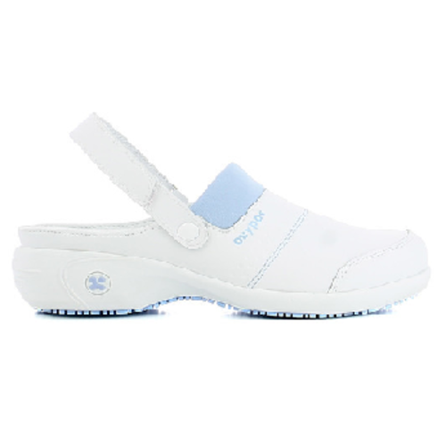 CHAUSSURE SHEILA/SANDY CUIR SOUPLE A BRIDE  BLANC /CIEL REF.LBL