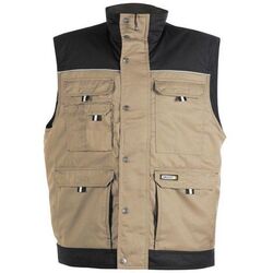 GILET Ss MANCHE DBLE POLAIRE HULST PC BICOLORE BEIGE/NOIR
