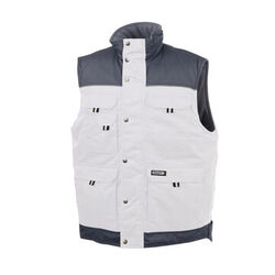 GILET Ss MANCHE DBLE POLAIRE HULST PC BICOLORE BLANC/GRIS