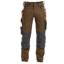 PANTALON DE TRAVAIL STRETCH DYNAX CAMEL/GRIS AVEC POCHES GENOUX PC 245