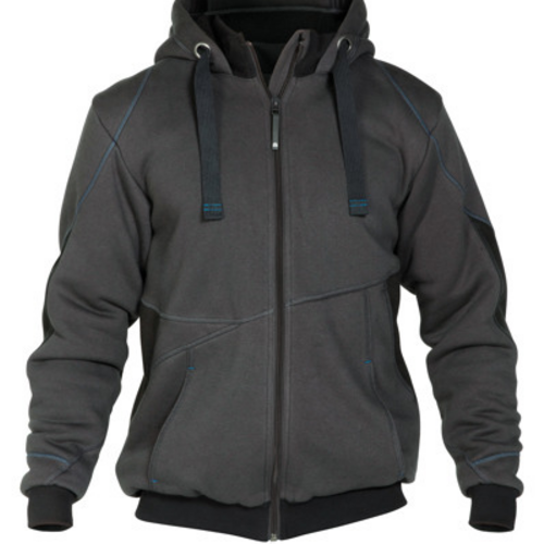 VESTE ZIPPEE PULSE A CAPUCHE GRIS/NOIR DOUBLE TEDDY