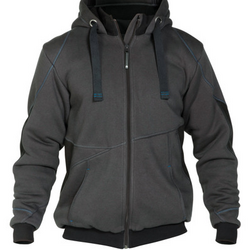 VESTE ZIPPEE PULSE A CAPUCHE GRIS/NOIR DOUBLE TEDDY