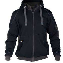 VESTE ZIPPEE PULSE A CAPUCHE MARINE/GRIS DOUBLE TEDDY