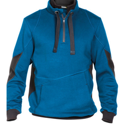 SWEAT COL  ZIPPEE STELLAR  BLEU/GRIS/COUDE CORDURA