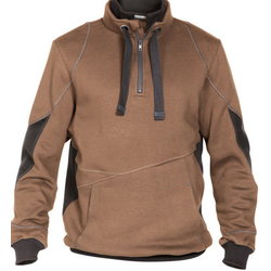 SWEAT COL  ZIPPE STELLAR  CAMEL /GRIS COUDE CORDURA