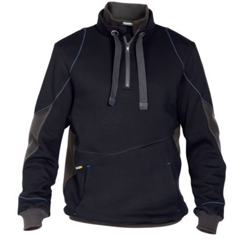 SWEAT COL  ZIPPEE STELLAR MARINE/ GRIS COUDE CORDURA