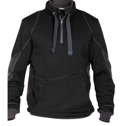 SWEAT COL  ZIPPEE STELLAR NOIR COUDE CORDURA
