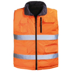 GILET SS MANCHE REVERSIBLE HI-WAY HV ORANGE FLUO/GRIS