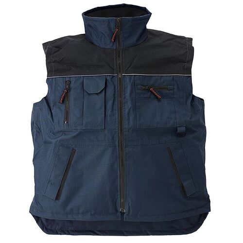 GILET RIPSTOP IMPER ETANCHE MARINE/NOIR Doubl&eacute; Polaire