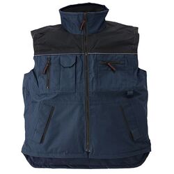 GILET RIPSTOP IMPER ETANCHE MARINE/NOIR Doubl&eacute; Polaire