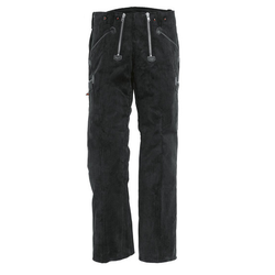 PANTALON KARL HEINZ CP VELOURS JONC 550GR NOIR CEINTURE HAUTE A BOUTONS REF.5002