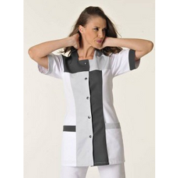 TUNIQUE FEMME PERRINE MC  PC BLANC CHARBON