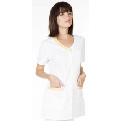 TUNIQUE FEMME VALENTINE MC PC 65/35 BLANC/MIEL