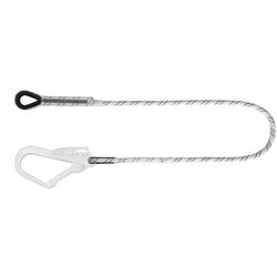 Longe en corde tress&eacute; 1.5m+mousqueton &eacute;chafaudage ouv.55mm ref4050215