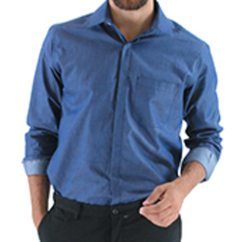 CHEMISE HOMME AMELOT JEAN INDIGO ML 100% COTON REF.FOR28871