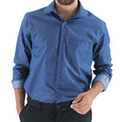CHEMISE HOMME AMELOT JEAN INDIGO ML 100% COTON REF.FOR28871