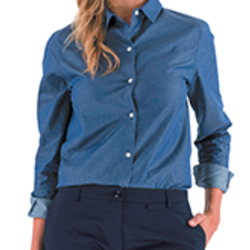 CHEMISE FEMME MALTE JEAN INDIGO ML 100% COTON REF.FOT28871