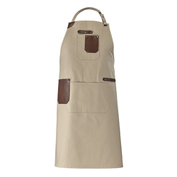 TABLIER TOLBIAC CP EMPIECEMENT CUIR MARRON REF. 9TLB