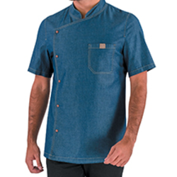 VESTE DE CUISINE HOMME BIEVRE MC JEAN INDIGO CV REF.2BVRCV