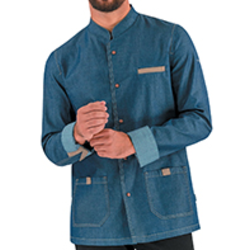 VESTE DE CUISINE HOMME MIRBEL ML JEAN INDIGO CV REF.2MIRCV