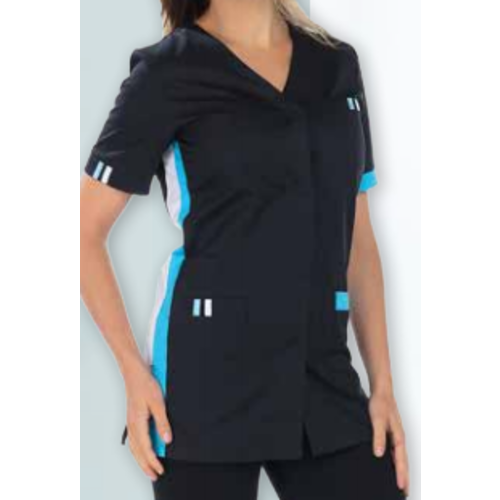 TUNIQUE FEMME MC AMELIE PRESSIONS COL V 4POCHES FENTES COTES