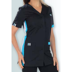 TUNIQUE FEMME MC AMELIE PRESSIONS COL V 4POCHES FENTES COTES